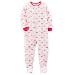 Carter’s Baby Girl heart Print Footed Sleeper Pajamas - Size 18 Months